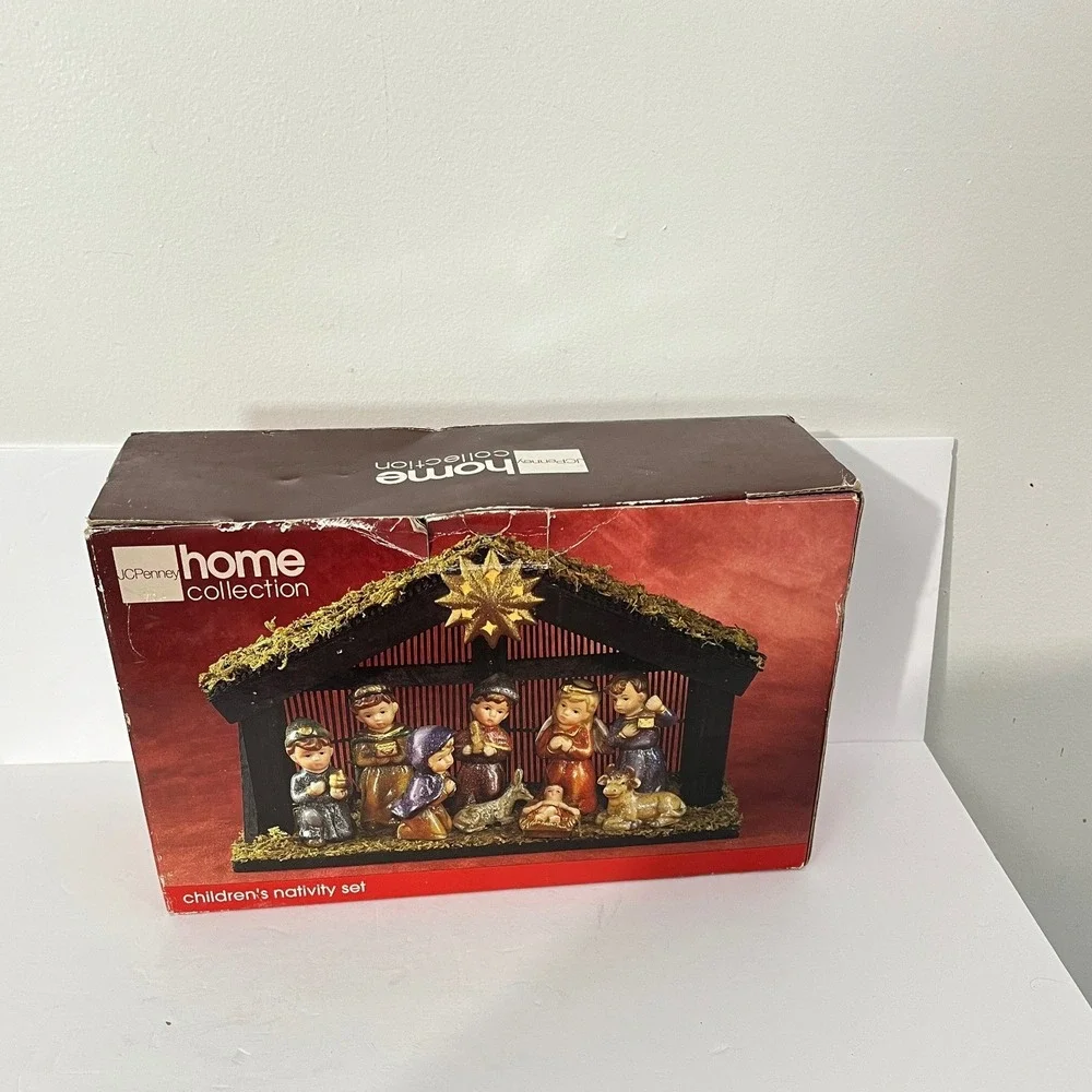 JCPenney Home Collection‎ Childrens Nativity Set Multicolor Rustic Holiday Decor